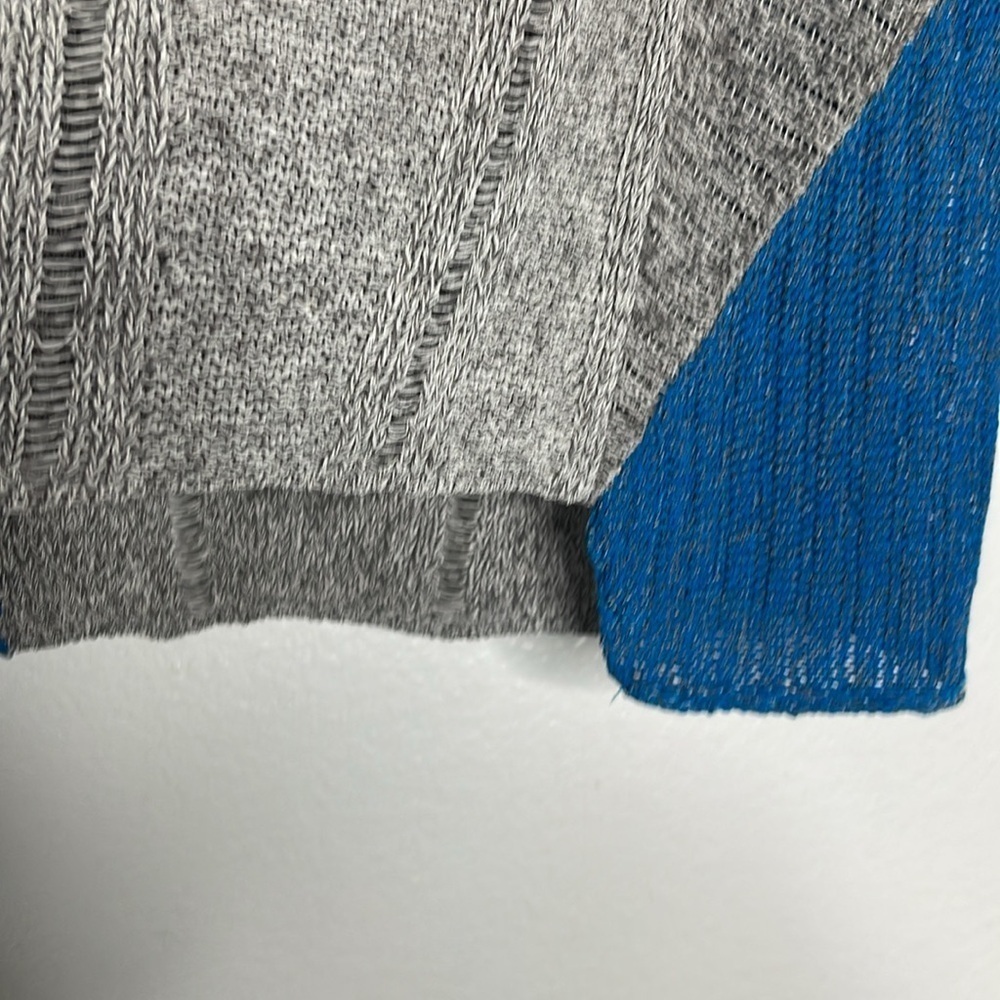 Helmut Lang Gray Blue Color Block Long Sleeve Swe… - image 4